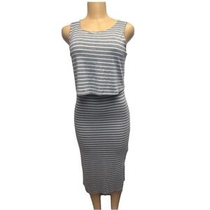 Seraphine Dress Womens M Maternity Midi Short Sleeve Jersey Knit Tunic Stretch 2